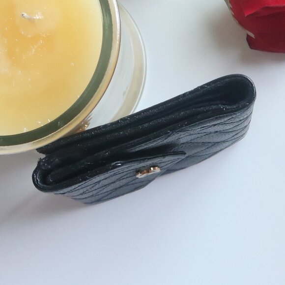 Chanel Black Caviar Leather Quilted Coin & Card Holder Wallet Luxury Designer - Picture 11 of 14